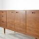 Buffet en teck Avalon des années 50, vintage moderne, style danois rétro.