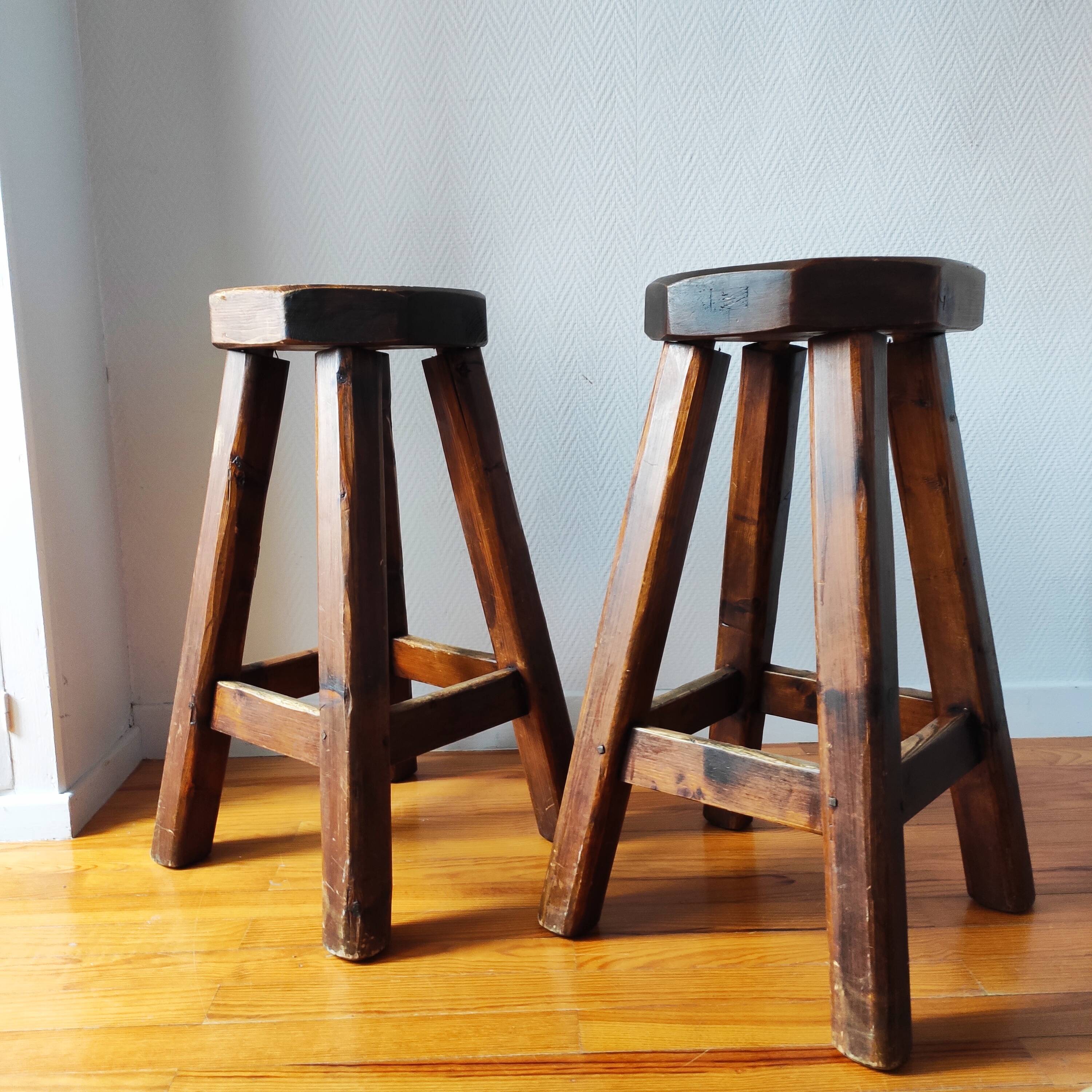 Vintage brutalist bar stools 1960/70