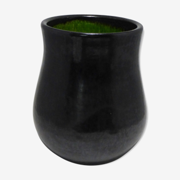Gloss black vase biot 1950