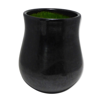 Gloss black vase biot 1950