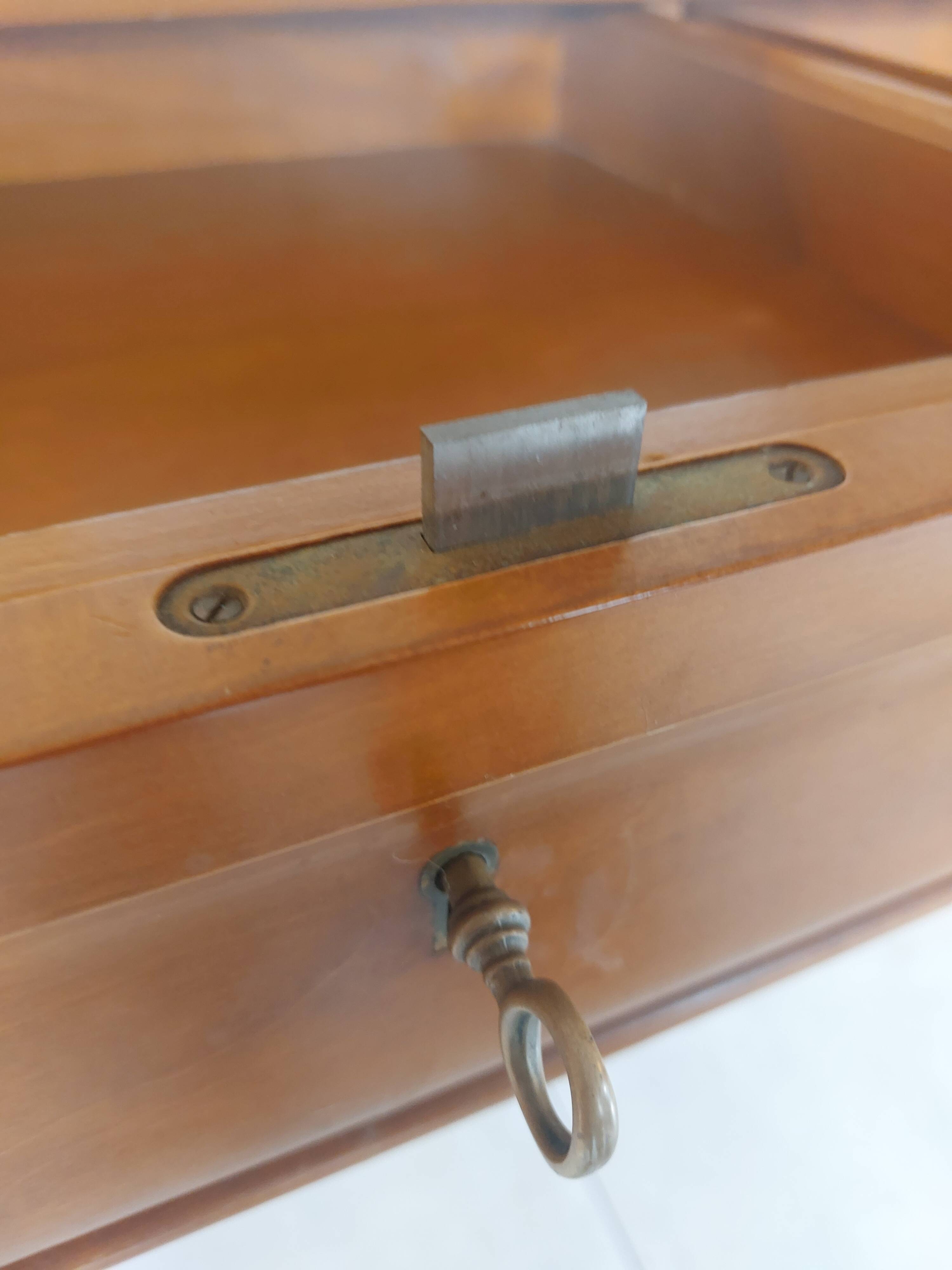 Wooden desk, leather top, extensions