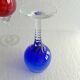 4 Antique Stemmed Liqueur Glasses in Colored Blown Glass