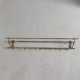 Brass Art Deco wall coat rack, 136 cm wide