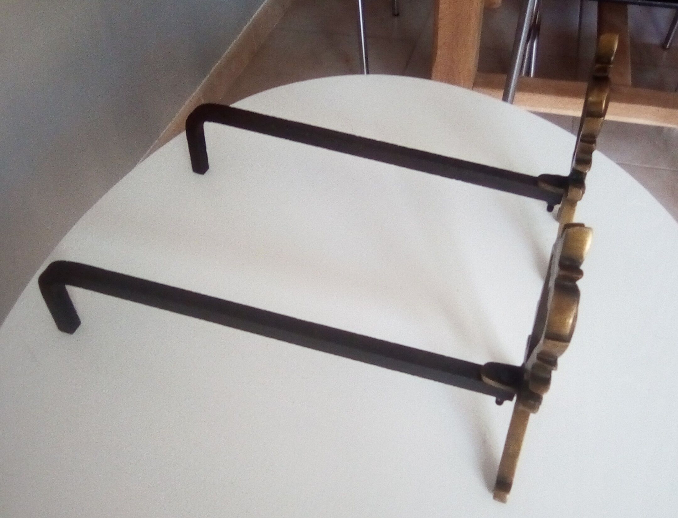 Chimney channels old solid brass and wrought iron