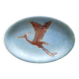 Plat oval à l'oiseau