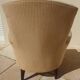 Old bergère upholstered in beige velvet – Firm back and seat