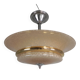 Art Deco suspension with cloudy glass shade and gold band, 1930s