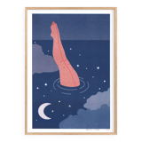 Night Bath, A4 Risograph, Signed Art Print