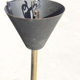 Mid-Century 6-light chandelier in Massive Brass - Iridescent Moulded Glass, Germany 1960s