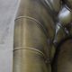 English Chesterfield club chair in olive green cowhide leather
