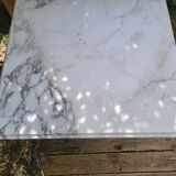 White Carrara marble bistro table circa 1900.