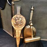 Old fire screen and accessories brass fireplace 1940 spark arrest fireplace firescreen