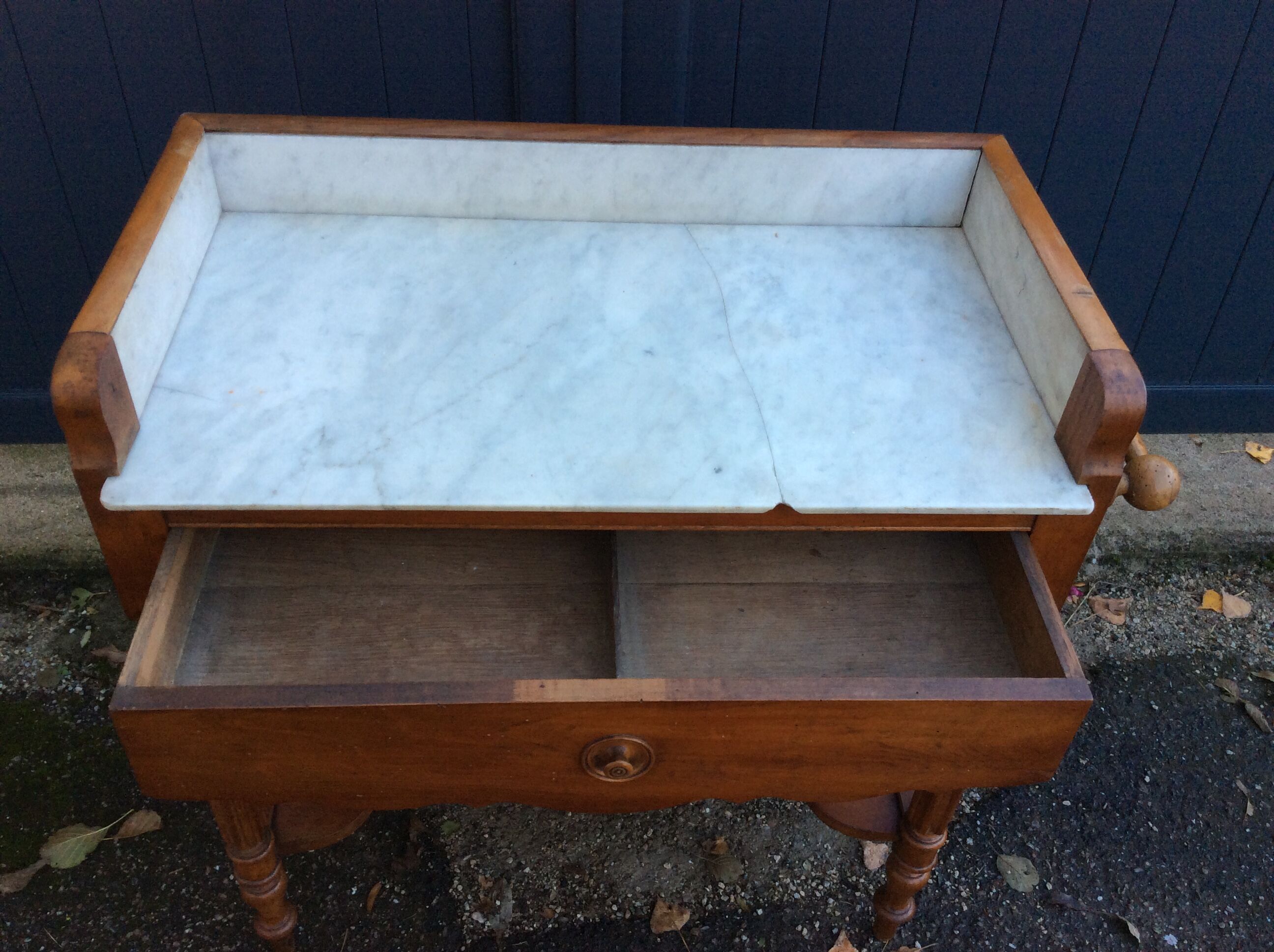 Dressing table time Louis Philippe cherry and marble 1880