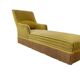 Chaise longue vintage jaune ocre / fauteuil / canapé avec franges