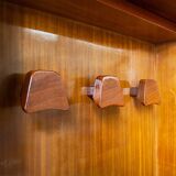 Specchio da ingresso vintage in teak, Italia, anni '50