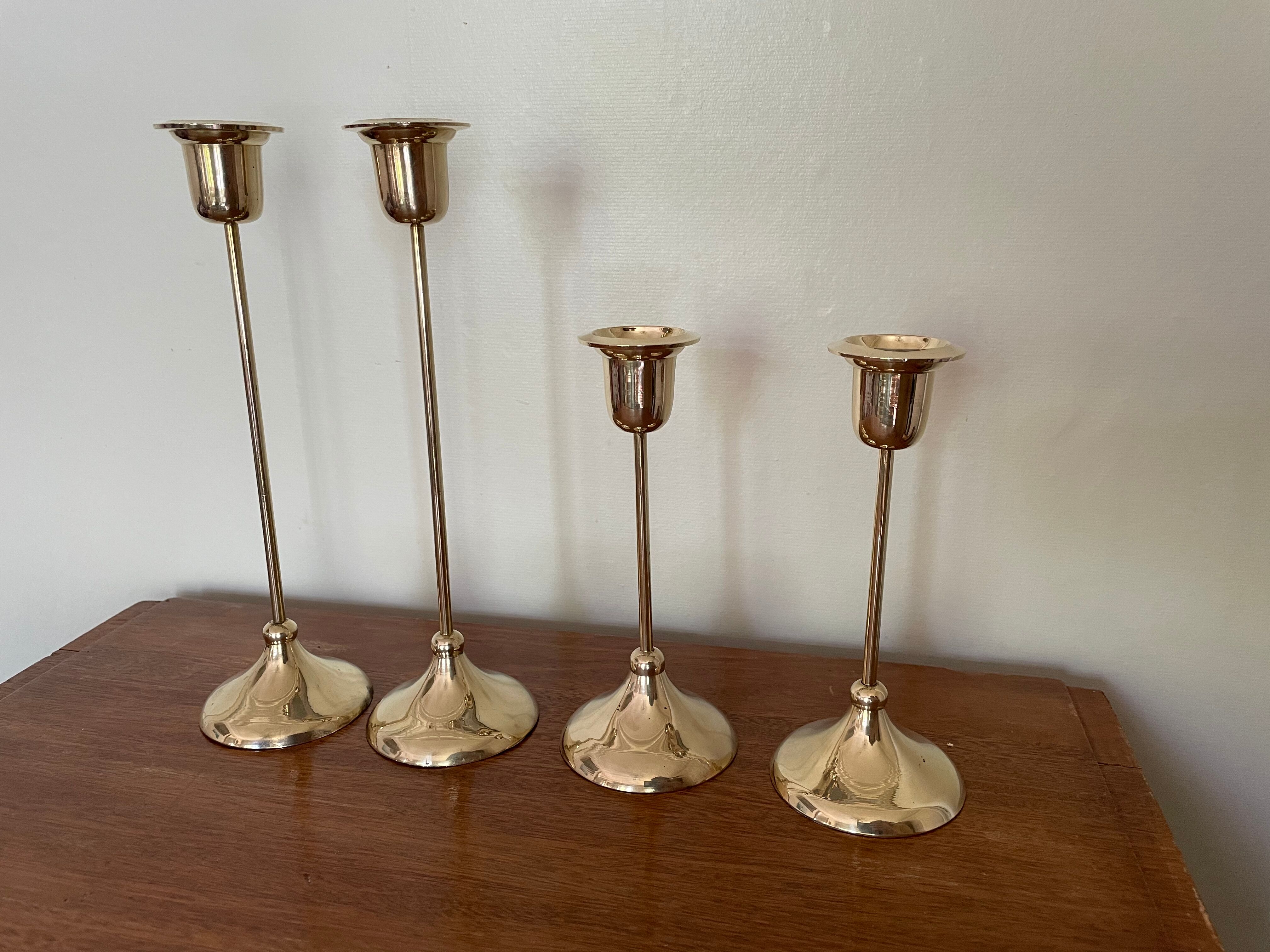 Gilded brass candlesticks