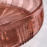 Salad bowl in orange rose molded glass