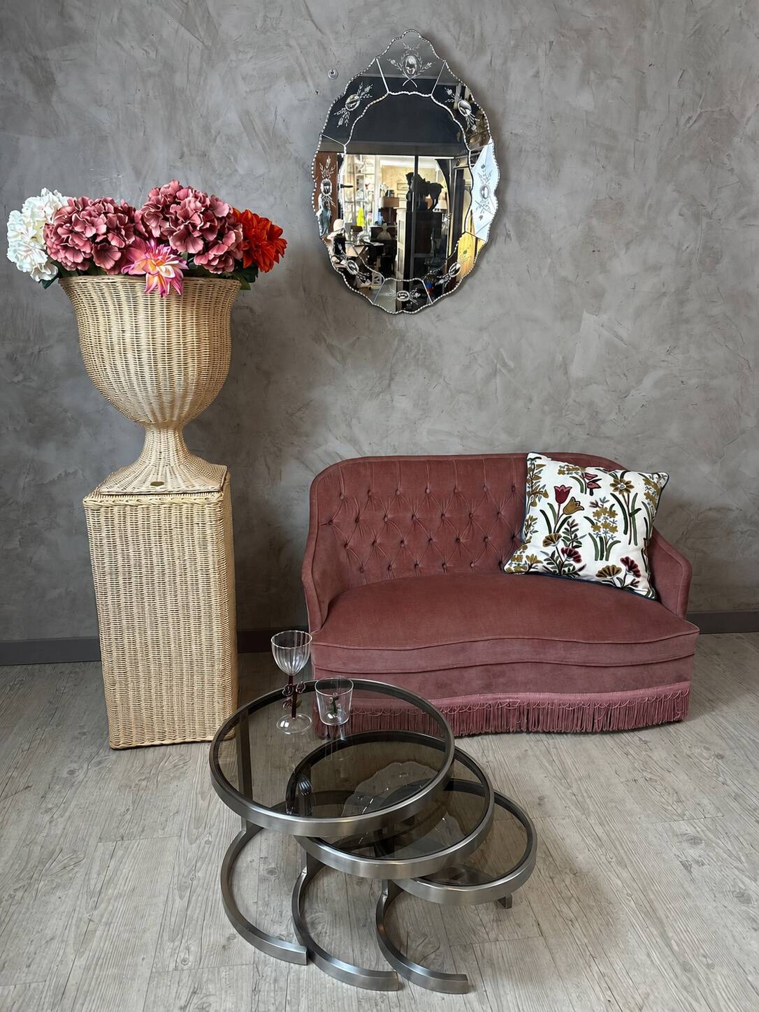 Velvet sofa 1950