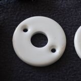 Set of two porcelain door handles with two rosettes