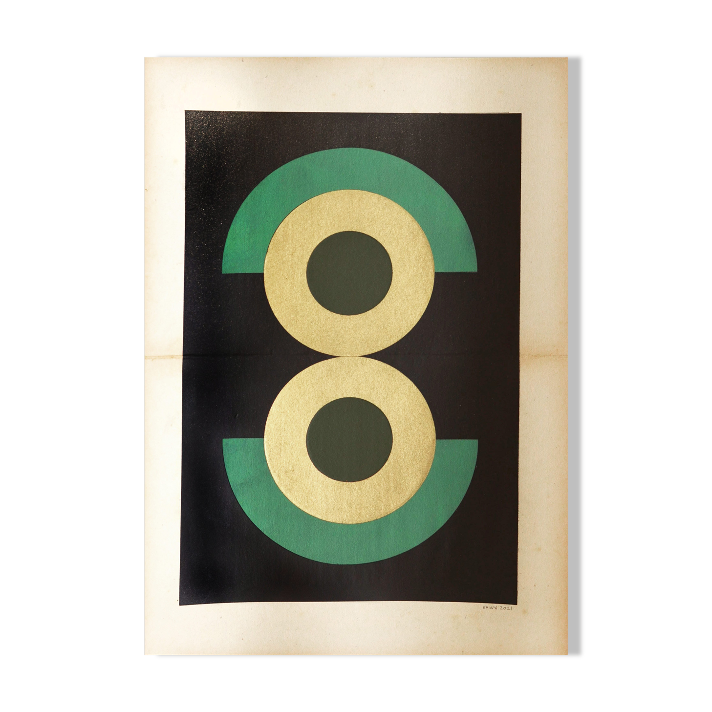 Collage on Old Paper • Sophie • signed Eawy