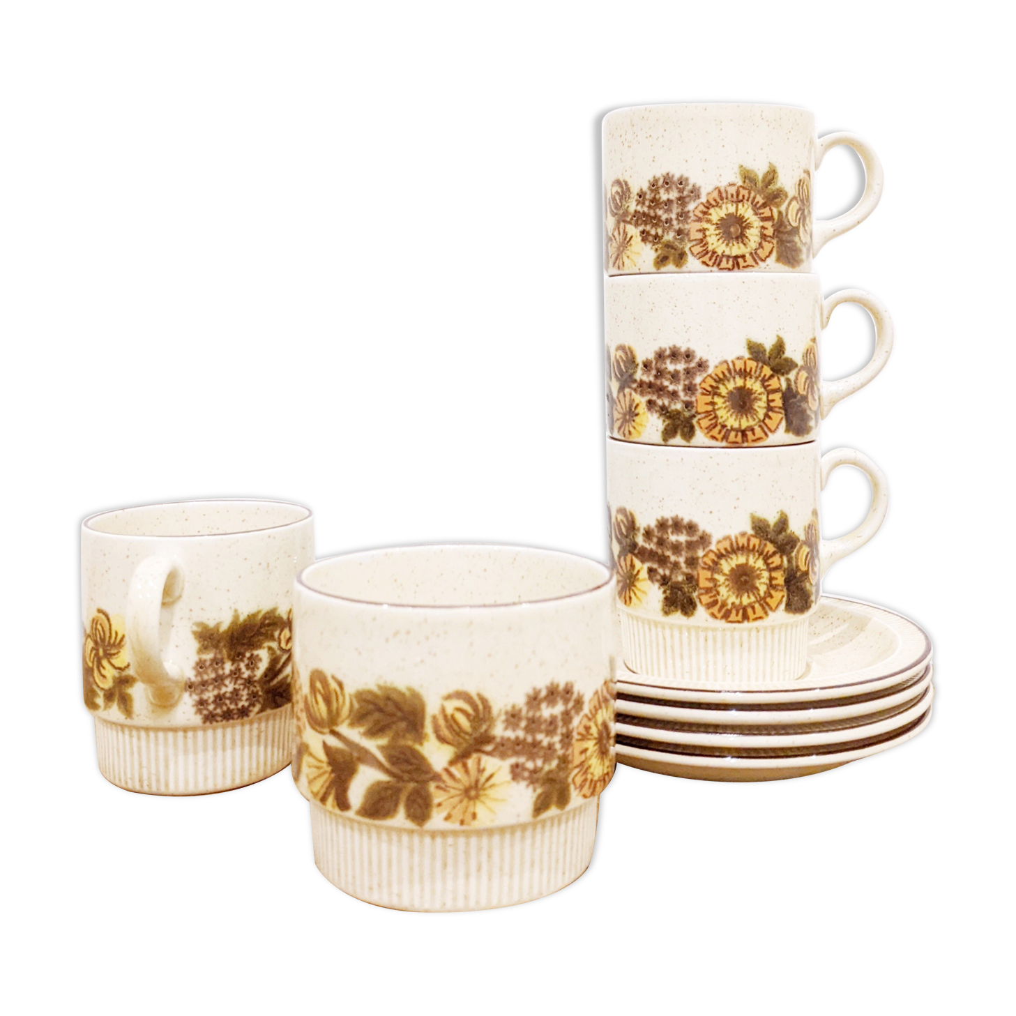 **Rare** Poole Pottery vintage coffee service. Thistlewood model (Thistle wood). Very good condition.