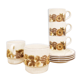 **Rare** Poole Pottery vintage coffee service. Thistlewood model (Thistle wood). Very good condition.