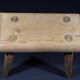 Set of 2 solid wood stools in French brutalist style.