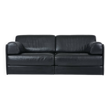 Black leather DS 78 sofa by De Sede