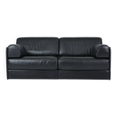 Black leather DS 78 sofa by De Sede