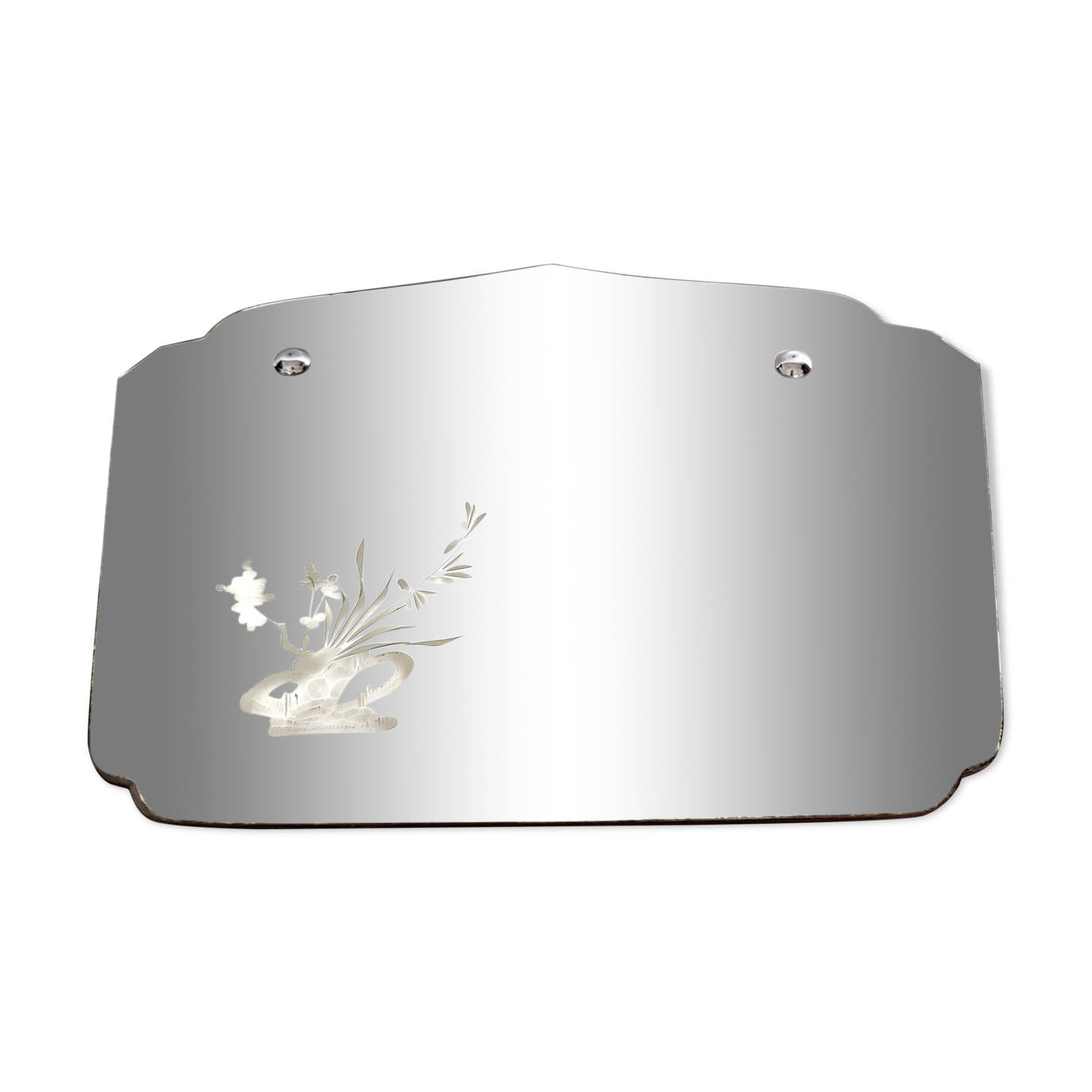 Mirror beveled old decoration flowers 34x25cm