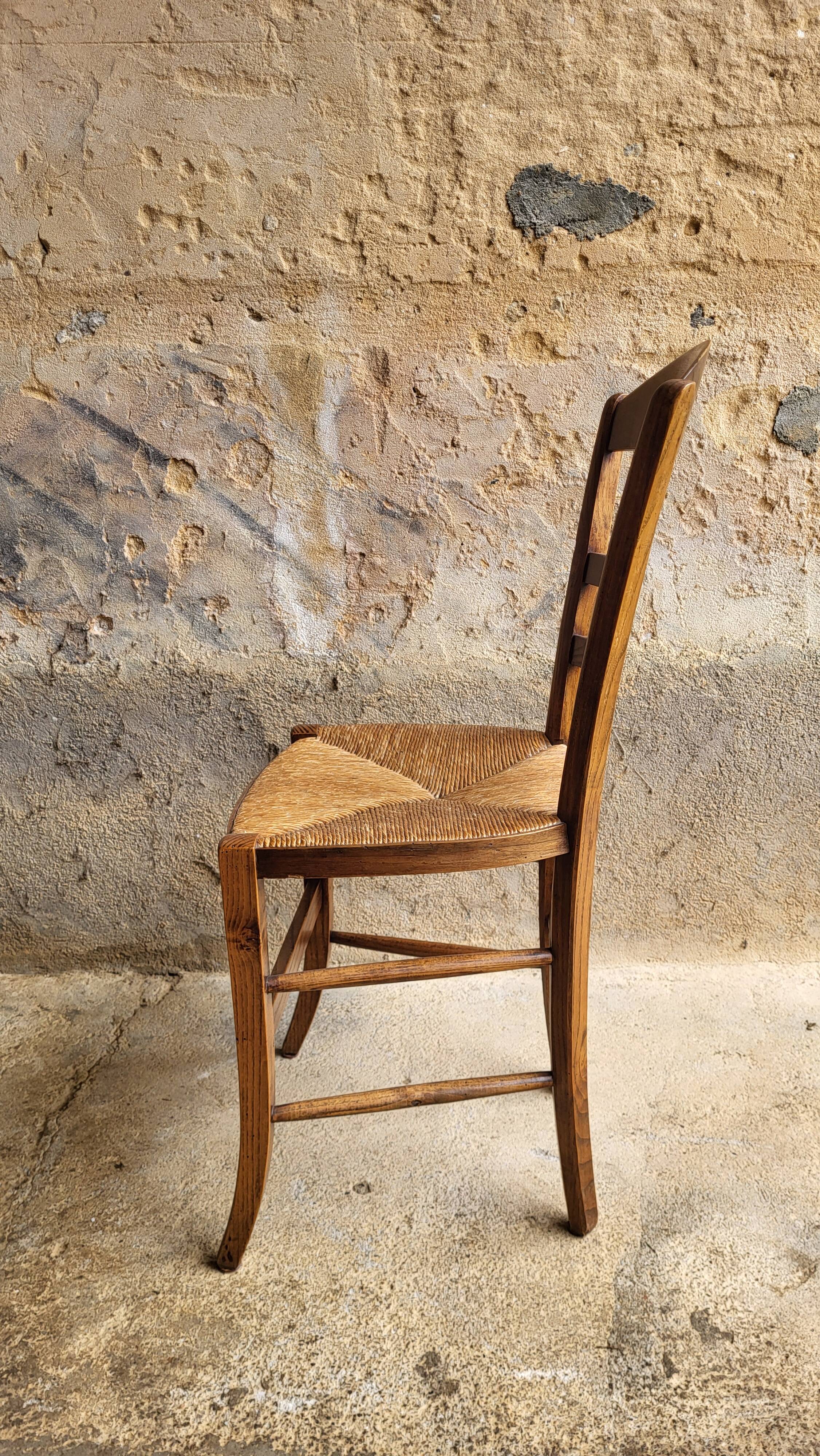 Chaise paillée & bois