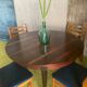 Table ronde scandinave en palissandre avec rallonge