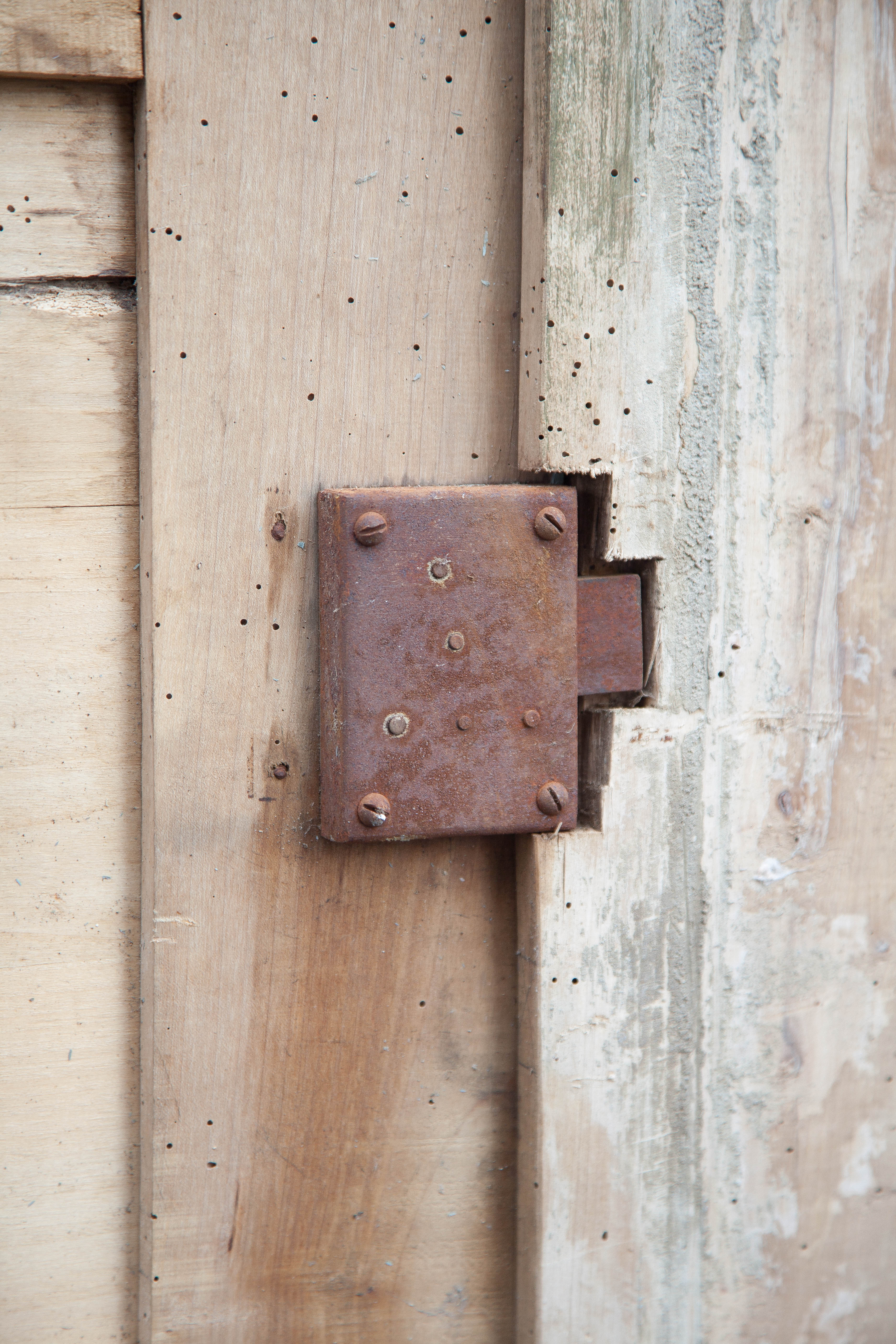 Old wooden door, wooden door, large vintage door
