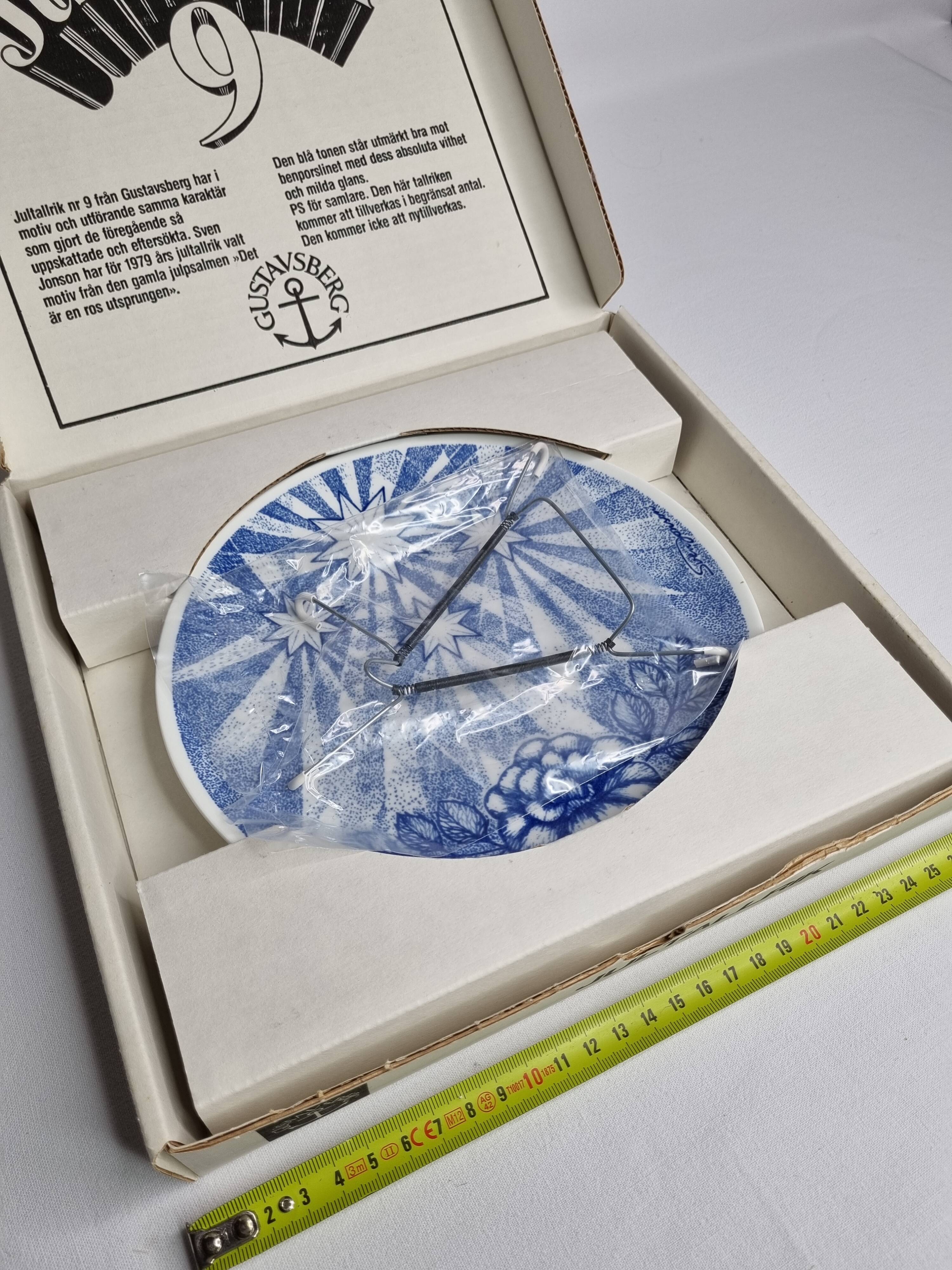 Gustavsberg Christmas plate "Jultallrik 9" 1979, design by Sven Jonson, limited edition, 20 cm