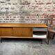 Scandinavian style enfilade in solid teak and pencil feet