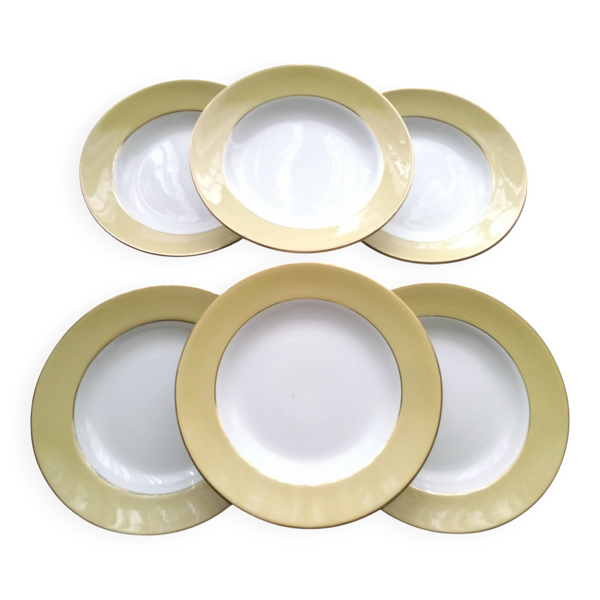 6 Assiettes creuses Faïence de St Amand  Modèle 7894
