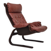 1970s, Scandinavian design, lounge chair, original very good condition, brown leather.