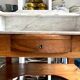 Dressing table, bathroom cabinet in wood and marble 80 x 48 cm