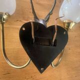 4 Wall lights with 2 arms 1960s deer head Decor hunting hunter brass