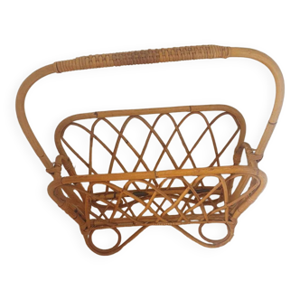 Rattan magazine rack