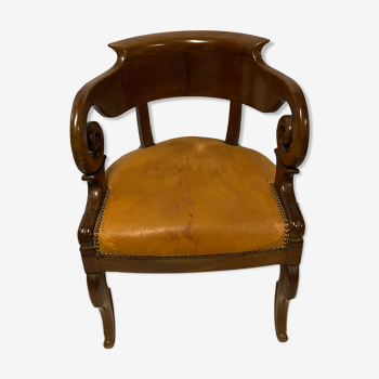 Fauteuil de bureau d'époque en acajou