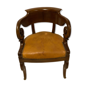 Fauteuil de bureau d'époque en acajou