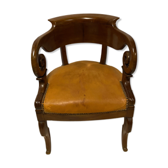 Fauteuil de bureau d'époque en acajou