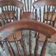 Antique set of 6 farmhouse patinated oak dining chairs, 19th century