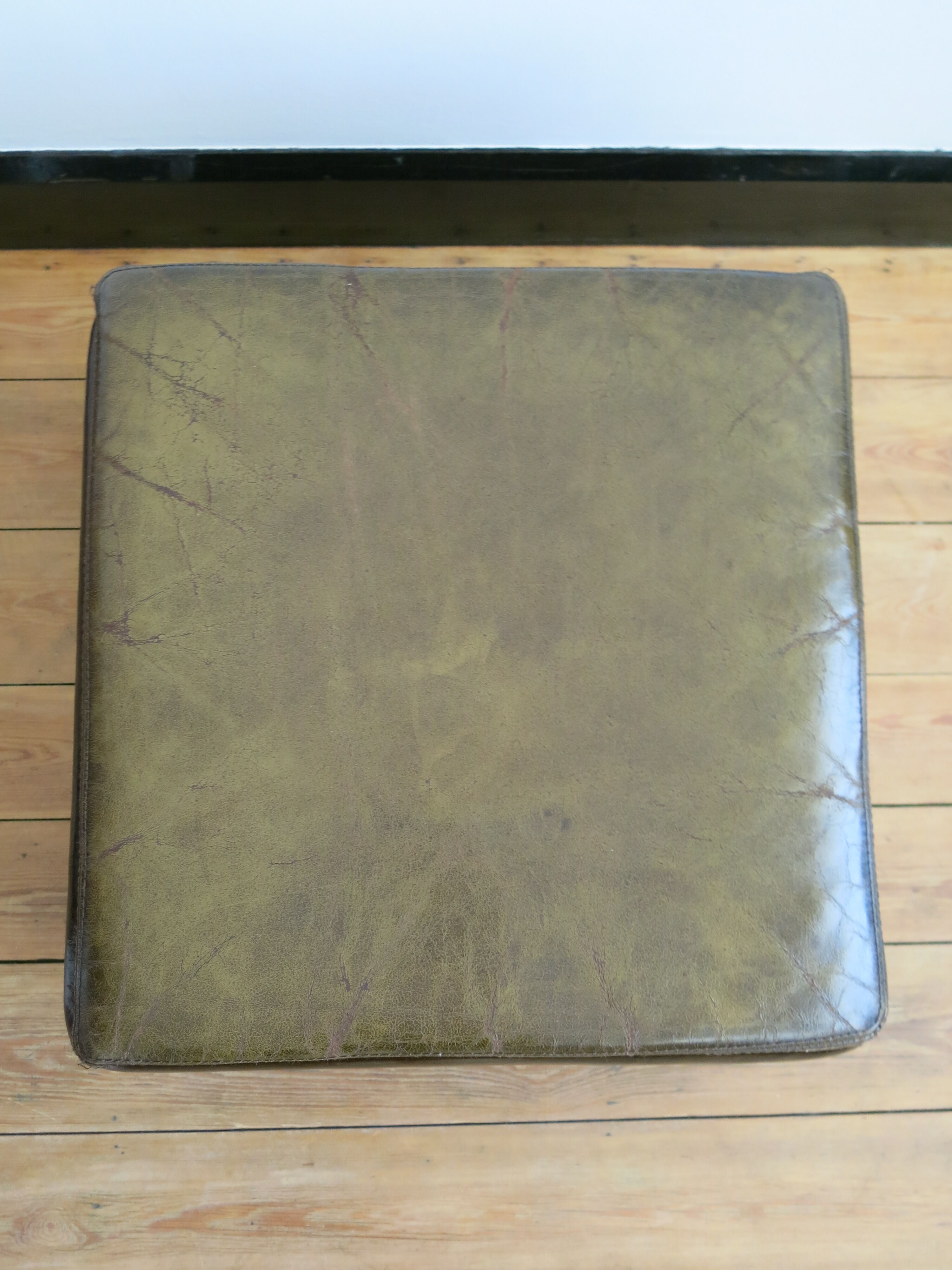 English Chesterfield style leather footrest