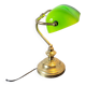 Vintage brass desk lamp with glass shade