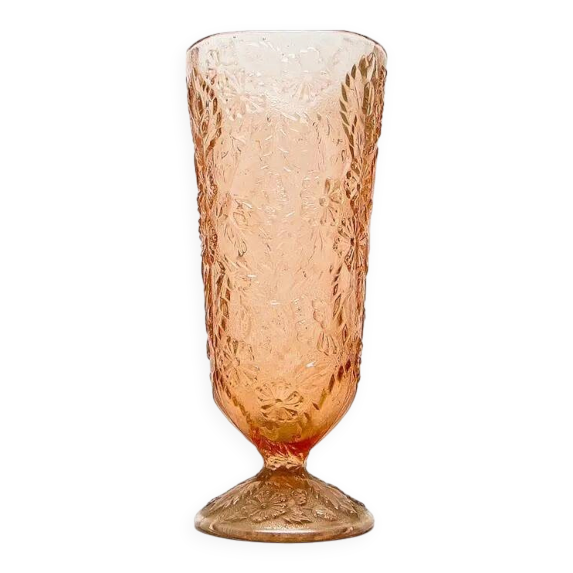 Retro vase, rose glass, Ząbkowice, Poland, 1970s