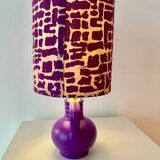 Expressive table lamp in Plum Black made from a vintage design vase by WGP.