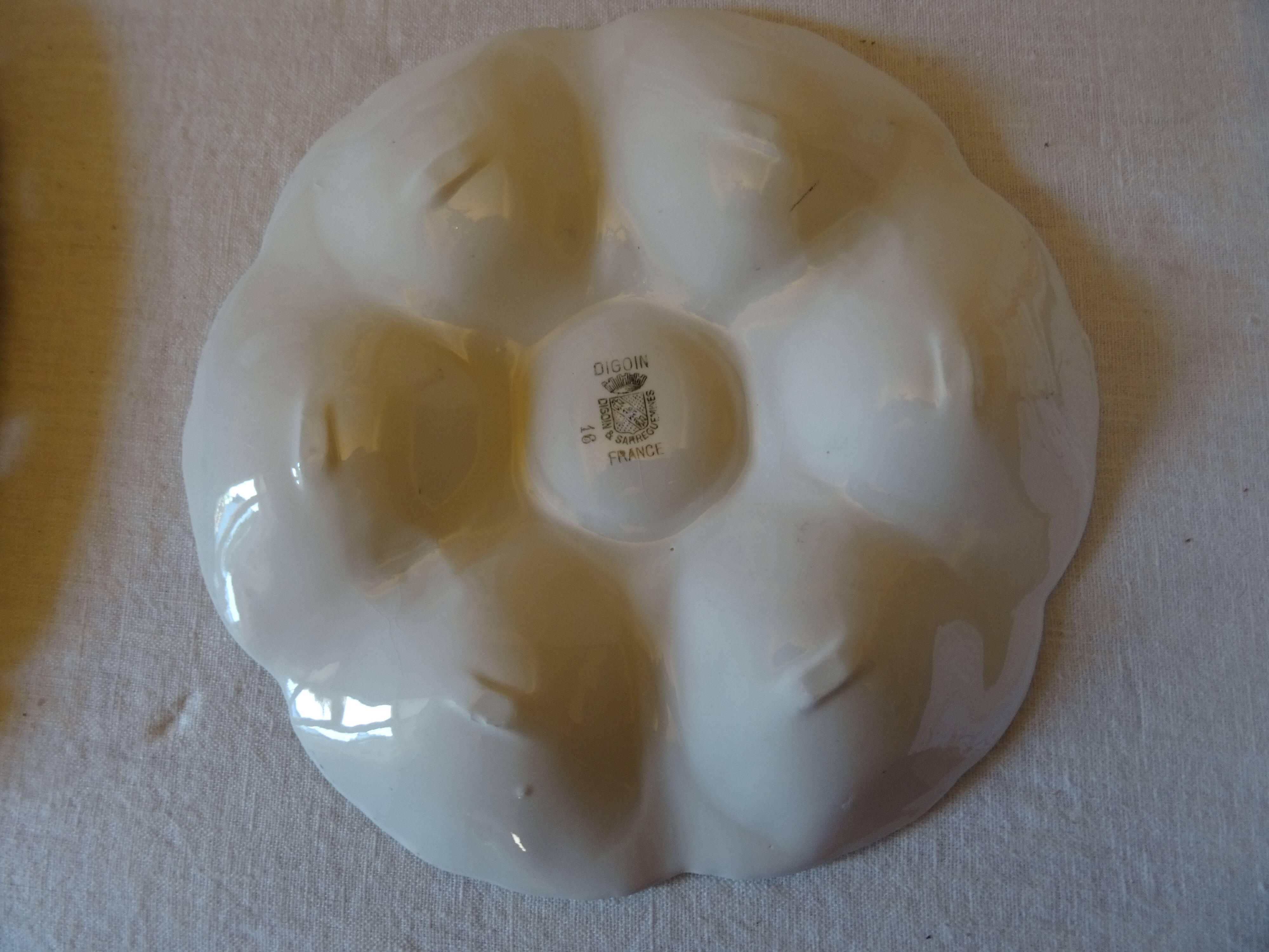 Set of 4 oyster plates Sarreguemines