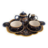 Service tête-à-tête à thé / café faïence de Gien - Renaissance